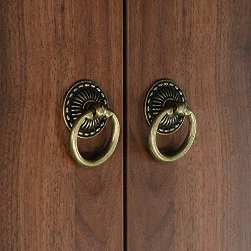 AYLIFU 4-Piece Antique Bronze Knob Handle Drawer Ring Single Hole Pull Ring with Matching Screws,Suitable for Drawer chests Vanity cabinets Jewelry Boxes - Image 5
