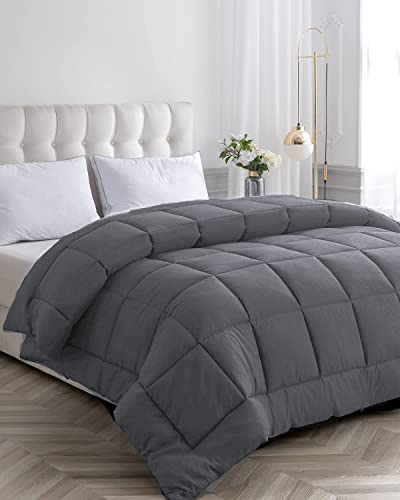 cozy night Cozynight Down Alternative Comforter-All Season Super King Comforters Duvet Insert with Corner Tabs-Breathable-Diamond Stitched Reversible Gray Comforter 120x120 inches - Image 2