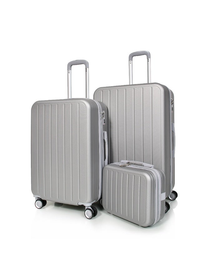 مورانو طقم شنط سفر من مورانو للجنسين من 4 قطع مقاس 28''-24''-20''-14'' فضي - Image 3