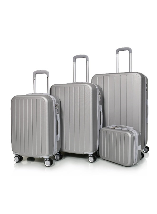 مورانو طقم شنط سفر من مورانو للجنسين من 4 قطع مقاس 28''-24''-20''-14'' فضي - Image 1