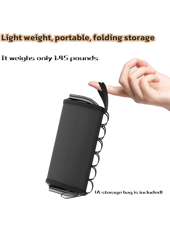 KASTWAVE Portable Folding Stool 12 Inch Camping Stool Camping Fishing Stool For Adult Fishing Outdoor Hiking Garden And Beach Hold Up To 286 Lbs With Carry Bag (Black) - Image 3