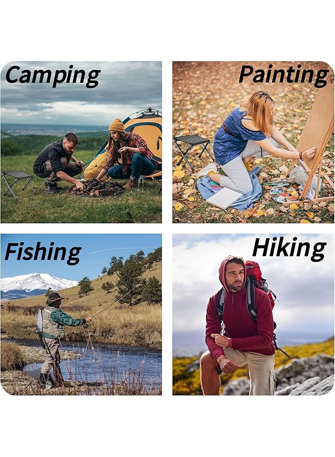 KASTWAVE Portable Folding Stool 12 Inch Camping Stool Camping Fishing Stool For Adult Fishing Outdoor Hiking Garden And Beach Hold Up To 286 Lbs With Carry Bag (Black) - Image 5