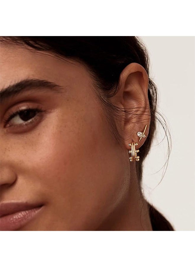 Mevecco - Women Earrings Gold Stud 14K Gold Filled Small Simple Handmade Hypoallergenic Everyday Jewelry - Image 1