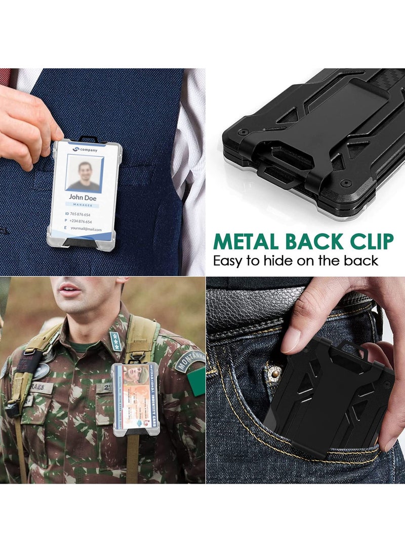 Key Card Holder for Tesla Model 3/Y - Large Capacity Metal Case, Aluminum Alloy Key Fob Cover with Carbon Fiber Pattern (Black) - ID Badge Holder Protection Upgrade Accessories. - Image 5