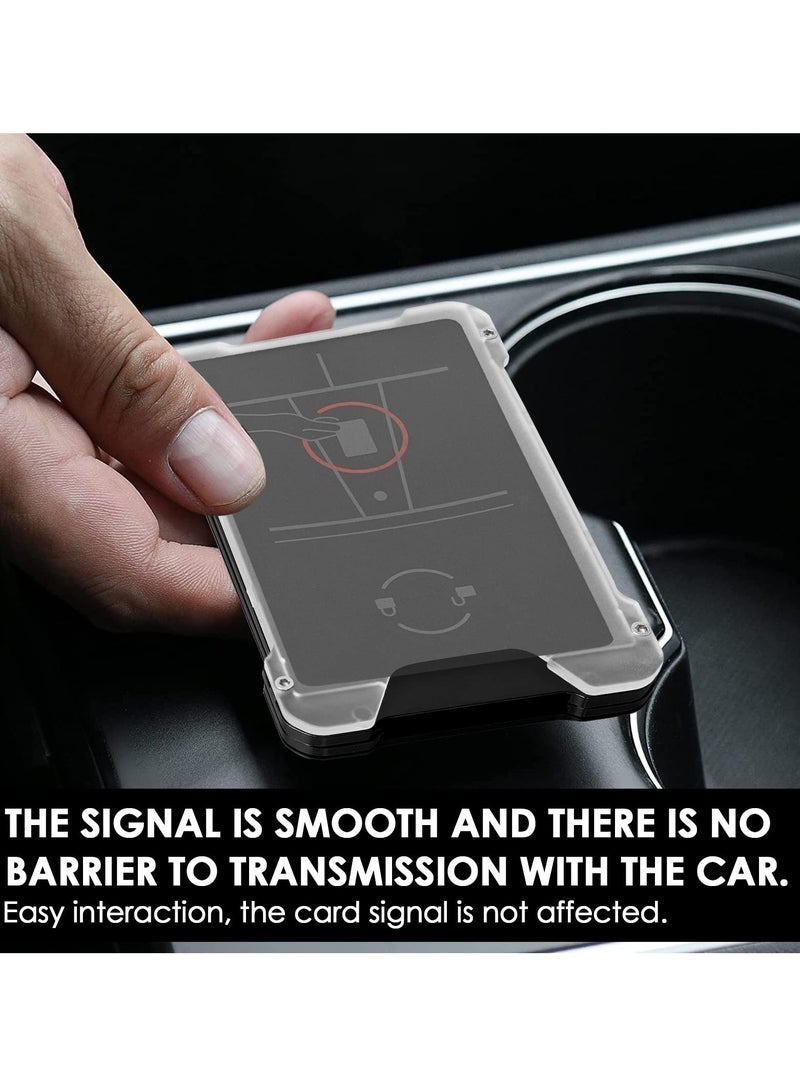 Key Card Holder for Tesla Model 3/Y - Large Capacity Metal Case, Aluminum Alloy Key Fob Cover with Carbon Fiber Pattern (Black) - ID Badge Holder Protection Upgrade Accessories. - Image 3