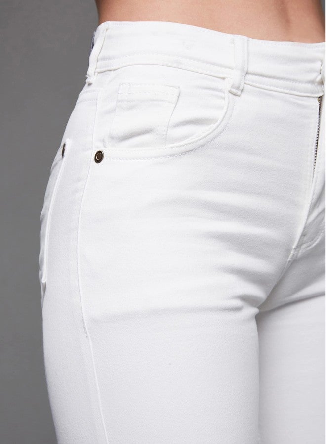Miss Chase Women's Skinny High Rise Clean Look Bleached Regular Length Stretchable Denim Jeans (MCSS24DEN98-65-82-26, White, 26) - Image 5