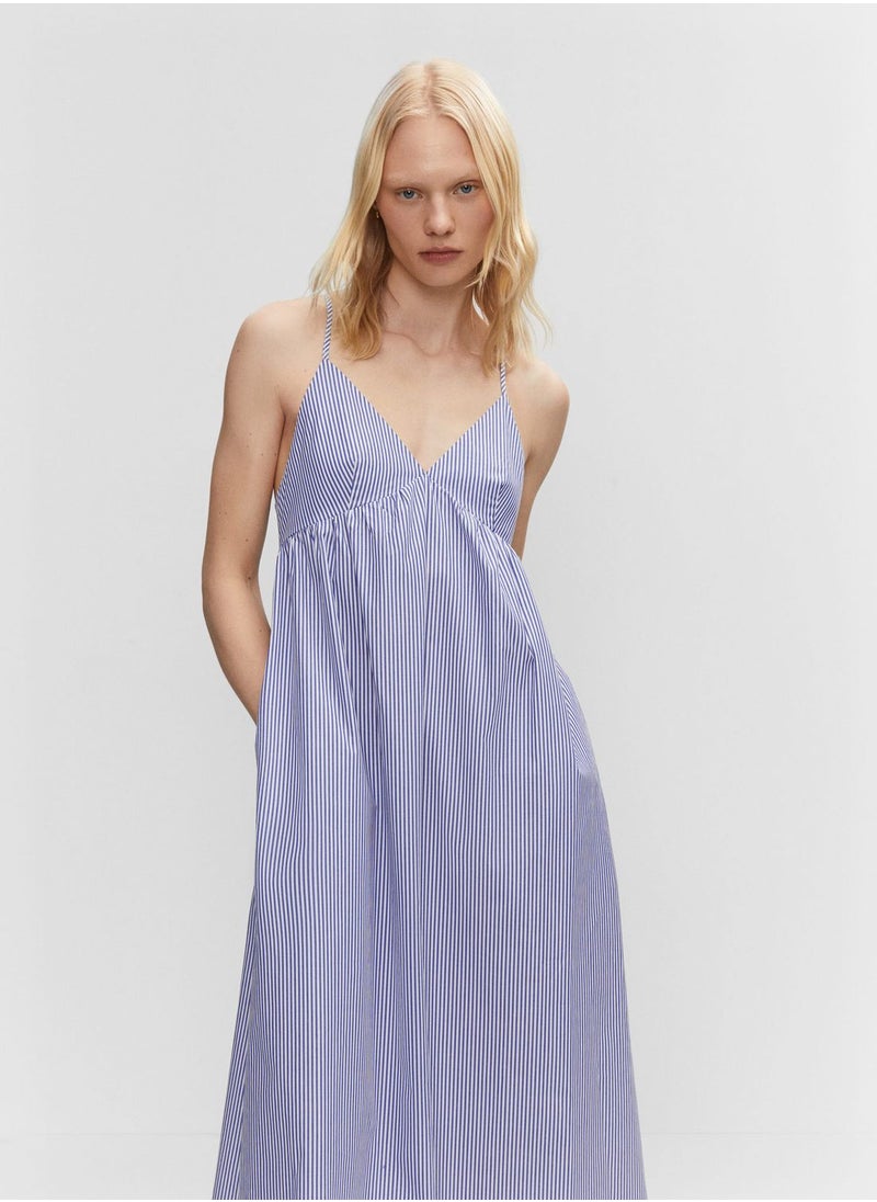 MANGO - Striped Strap Detail Dress - Image 1