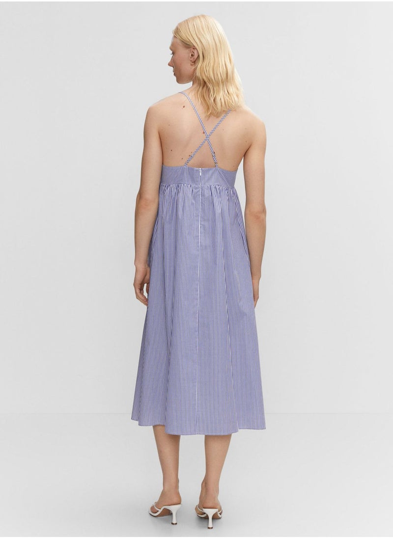 MANGO - Striped Strap Detail Dress - Image 1