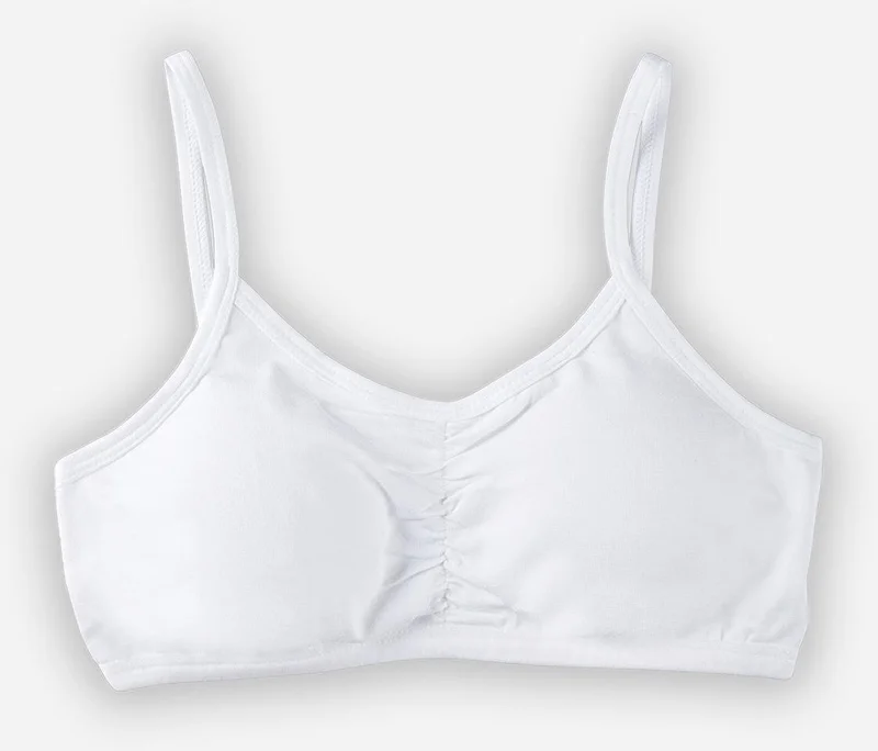 Baykar Young Girl Thin Rope Strap Padded Half Undershirt Bra 4408 White
