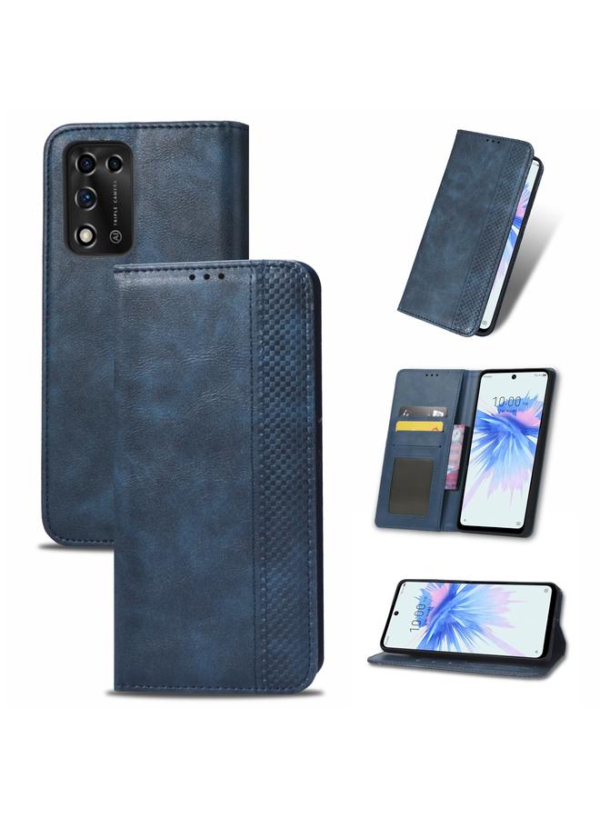 The Bros Case For ZTE Libero 5G II Magnetic Buckle Retro Texture Leather Phone Case