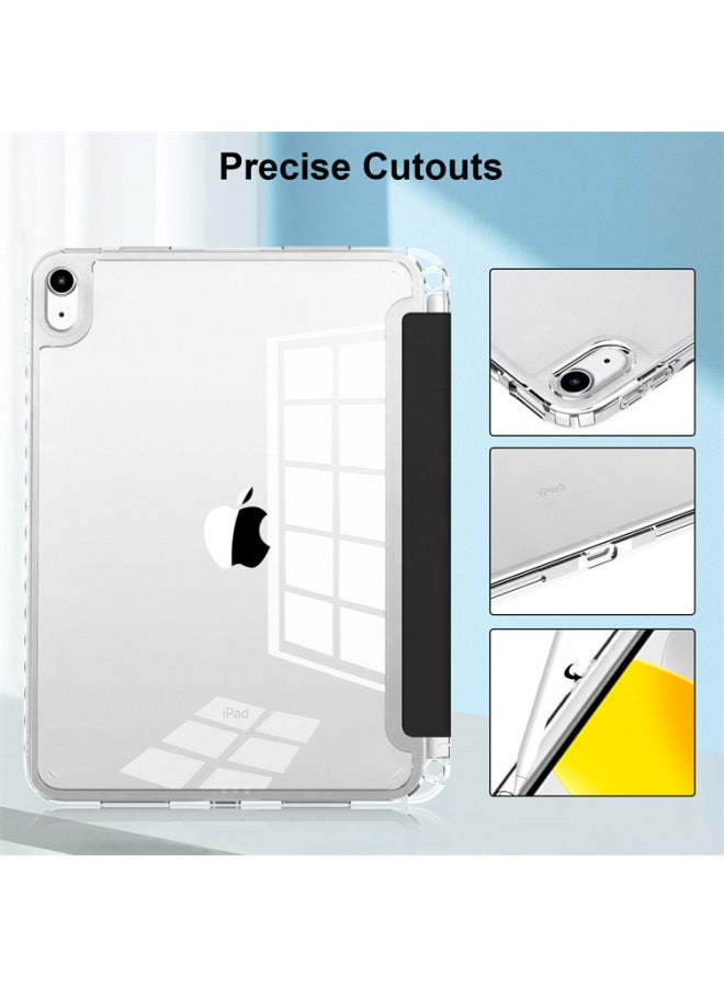 Suitable For Ipad Protective Case With Pen Slot High Permeability 2024pro11 Air5 Acrylic 10.9 Hard And Soft Edge Leather Case-Color:Baby Powder-Applicable Model:pro11 2024 - Image 3