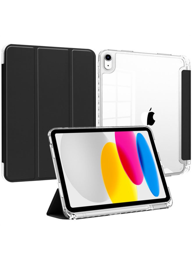 Suitable For Ipad Protective Case With Pen Slot High Permeability 2024pro11 Air5 Acrylic 10.9 Hard And Soft Edge Leather Case-Color:Baby Powder-Applicable Model:pro11 2024 - Image 2