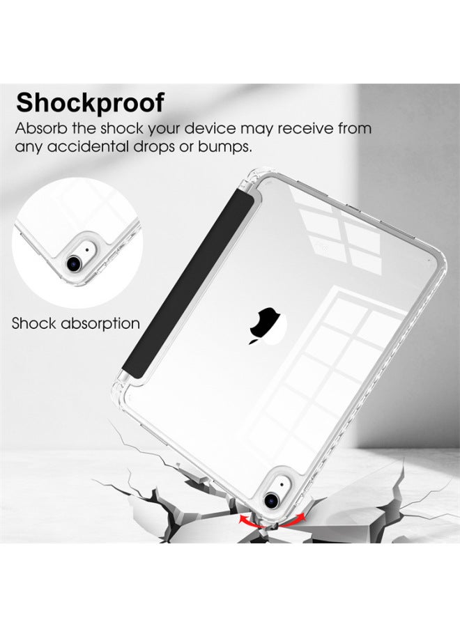 Suitable For Ipad Protective Case With Pen Slot High Permeability 2024pro11 Air5 Acrylic 10.9 Hard And Soft Edge Leather Case-Color:Baby Powder-Applicable Model:pro11 2024 - Image 4