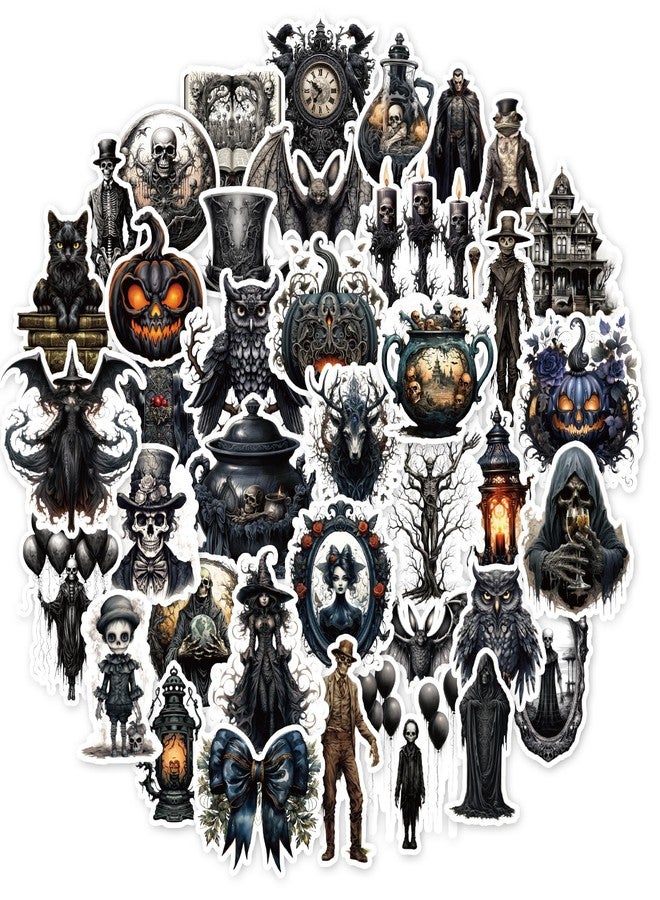 Bomichi 100 Pcs Goth Stickers for Kids, Retro Horriblr Skull Stickers for Scrapbook, Junk Journal, Collages, Decoration, Waterproof Vinyl Stickers for Laptop, Window, Water Bottles - Image 1