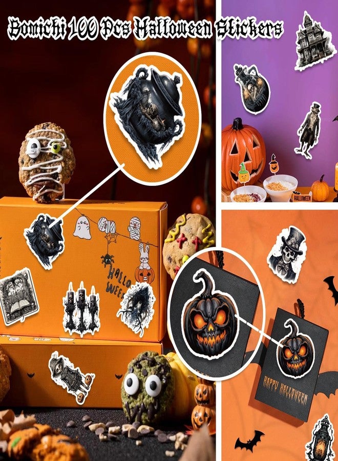 Bomichi 100 Pcs Goth Stickers for Kids, Retro Horriblr Skull Stickers for Scrapbook, Junk Journal, Collages, Decoration, Waterproof Vinyl Stickers for Laptop, Window, Water Bottles - Image 2