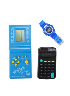 Brick 3 IN 1 Brick Game Block Game Puzzle Player Handheld Machine Games with watch or calculator 