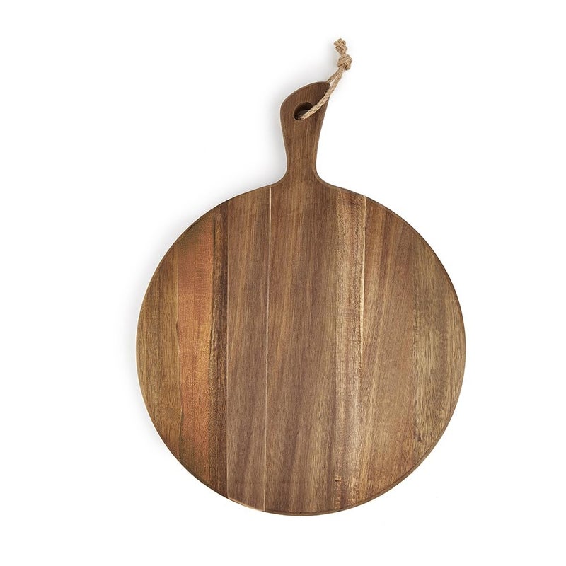 LiebeOlivee Acacia Wood Cutting Board for Kitchen with Rope on Handle, 16x12 Inch Round Wooden Cutting Boards for Kitchen/Charcuterie Board/Serving Board/Cheese, Bread, Vegetable & Fruits Serving/Pizza Board - Image 1
