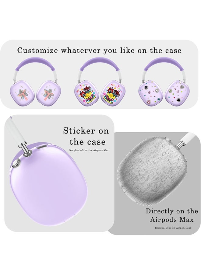 SJet - Silicone Case Cover for AirPods Max Headphones, Clear Soft TPU Ear Cups Cover/Ear Pad Case Cover/Headband Cover for AirPods Max (2024/2020) - Purple - Image 1