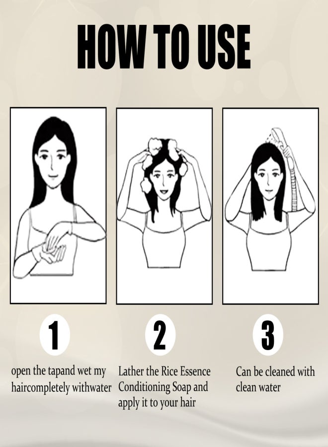 EELHOE 80g Anti-hair Loss Citrus Scent Shampoo Bar Rice Essence Hair Soap Stimulate Hair Growth - Image 3