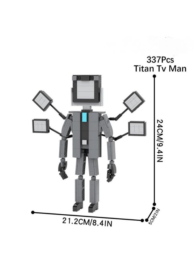 Skibidi Toilet Man Toy Building Blocks 337Pcs Titan TV Man Toy Ideas Toys Battle Horror Game Model Ideas Toys Gifts for Adult u0026 Kids