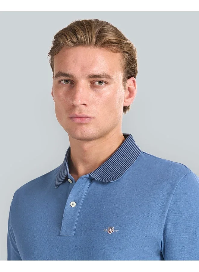 غانت قميص بولو جانت رجالي بتفاصيل حواف