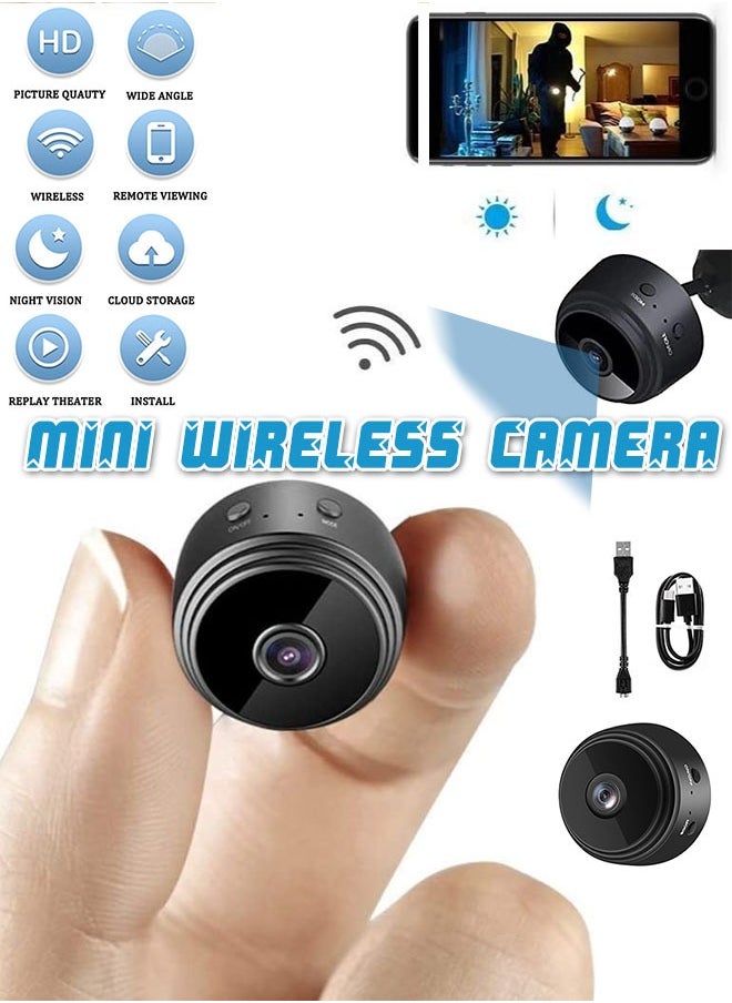 Generic - HD 1080P Mini Wireless Camera Small Camera WiFi IP Home Security Camcorder DVR Night Vision Cam (black) - Image 1