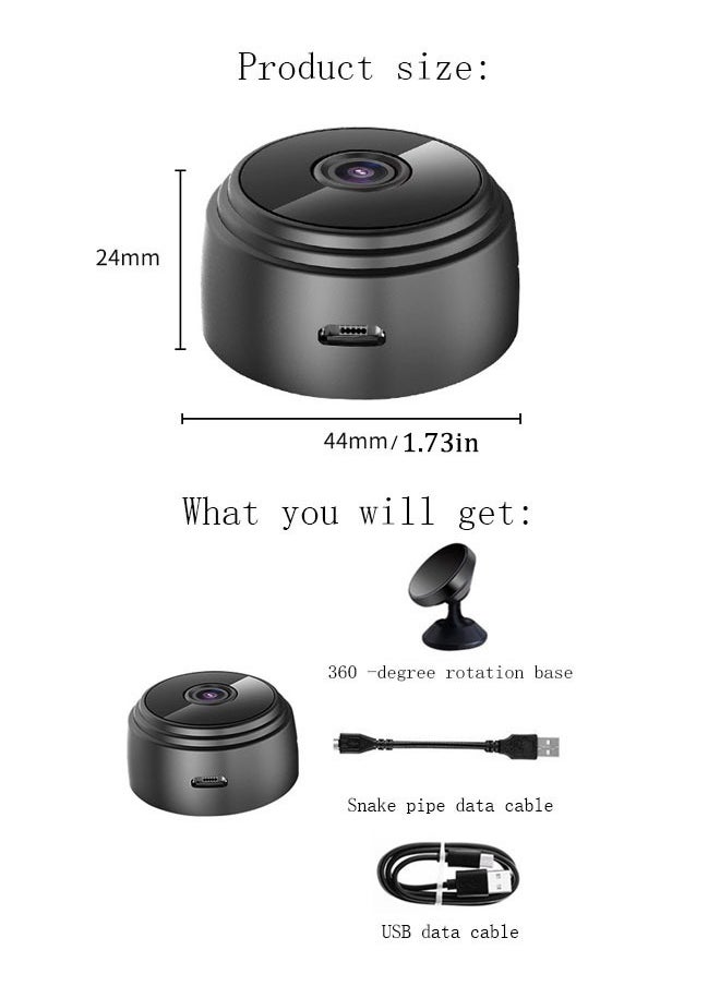 Generic - HD 1080P Mini Wireless Camera Small Camera WiFi IP Home Security Camcorder DVR Night Vision Cam (black) - Image 1