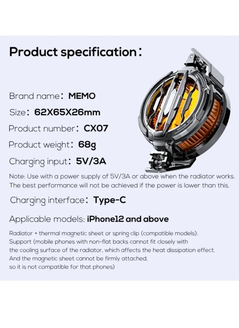 Generic 2025 New Model Phone Cooler, Semiconductor Icing Type, Magnetic Back Clip, 2-in-1, High-Power, Silent Mobile Cooling for Gaming.  - Image 5