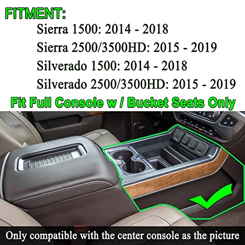 JKCOVER Center Console Organizer Compatible with Chevy Silverado/GMC Sierra 2014 2015 2016 2017 2018 1500/2500/3500HD Accessories Console Compartment Storage Tray -Full Console w/Bucket Seats ONLY - Image 2