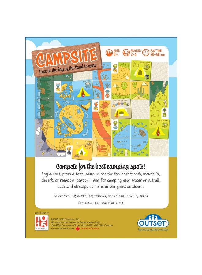 Outset Media Campsite - Simple Strategy-Tile Laying-Board Game, Outset Media, Family & Kids, Compete to Find The Best Campsite, Family Game Night, for 2-6 Players, Ages 8+ - Image 2