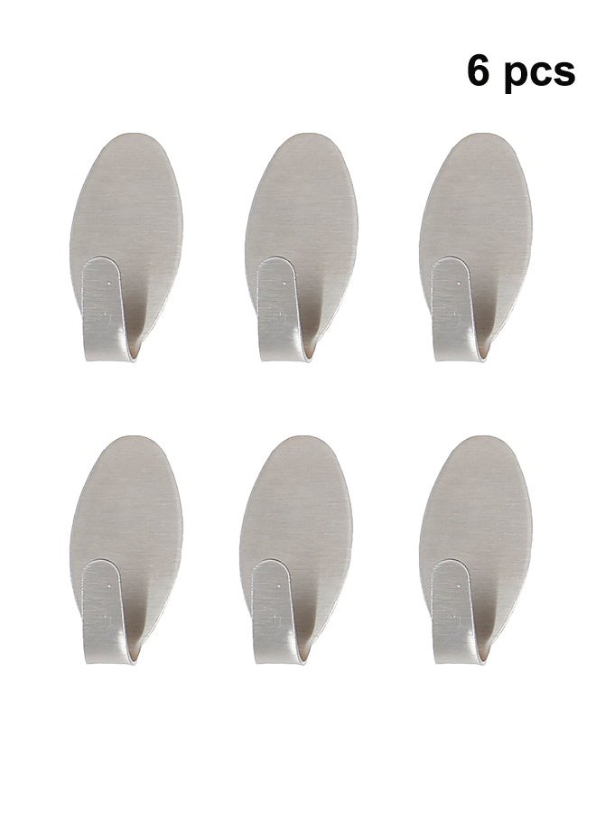 6 PCS Heavy Duty Wall Hooks, Waterproof Stainless Steel Hooks for Hanging Coat, Hat, Towel Robe, Hook Rack Wall Mount, Bathroom and Bedroom  - Image 1