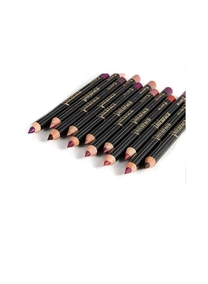 NICEFACE 12 Color Lip Pencil Soft Waterproof Smooth Lip Liner/Lipliner Pen (Lip 12PC SET) - Image 5