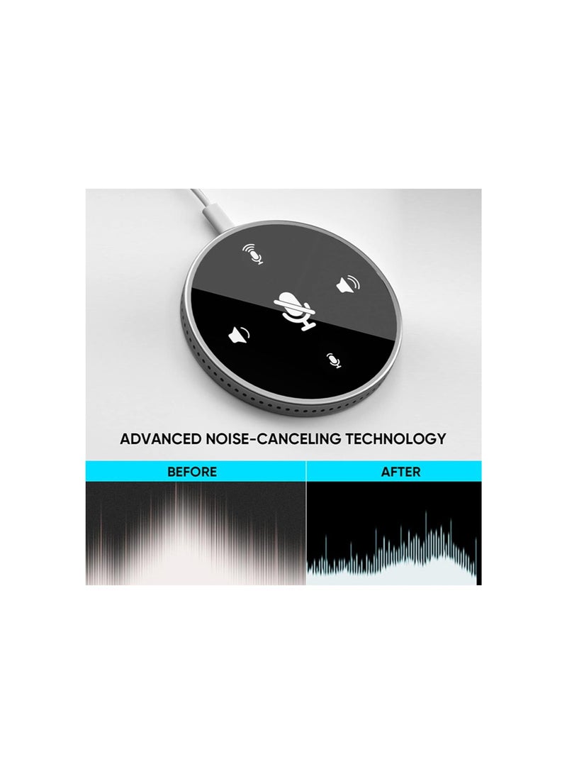 مكبر صوت وميكروفون للمؤتمرات، ميكروفون كمبيوتر محمول Y02 بمنفذ USB للتوصيل والتشغيل، ميكروفون مكثف متعدد الاتجاهات، ميكروفون كمبيوتر شخصي لتسجيل مؤتمرات الفيديو عبر Skype Online (أسود) - Image 5