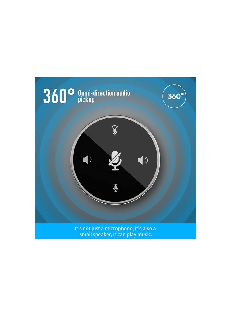 مكبر صوت وميكروفون للمؤتمرات، ميكروفون كمبيوتر محمول Y02 بمنفذ USB للتوصيل والتشغيل، ميكروفون مكثف متعدد الاتجاهات، ميكروفون كمبيوتر شخصي لتسجيل مؤتمرات الفيديو عبر Skype Online (أسود) - Image 2