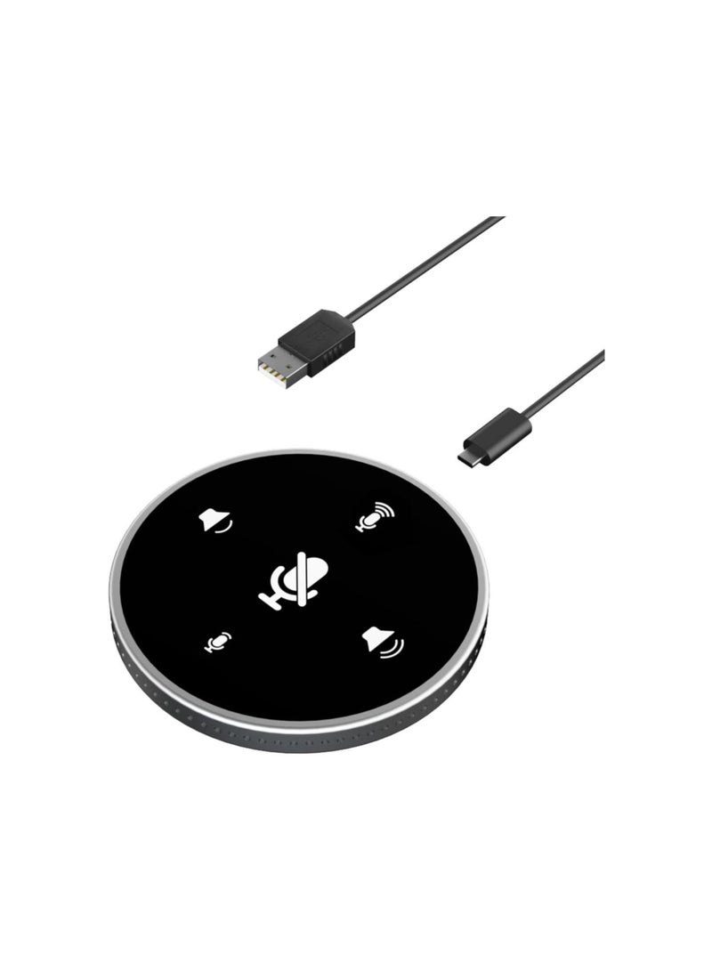 مكبر صوت وميكروفون للمؤتمرات، ميكروفون كمبيوتر محمول Y02 بمنفذ USB للتوصيل والتشغيل، ميكروفون مكثف متعدد الاتجاهات، ميكروفون كمبيوتر شخصي لتسجيل مؤتمرات الفيديو عبر Skype Online (أسود) - Image 1