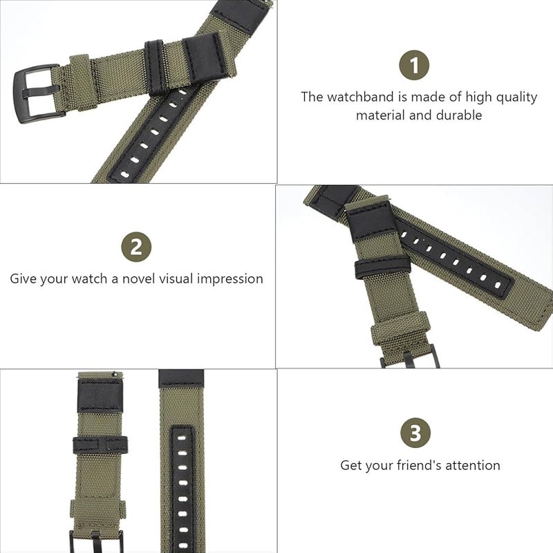 Military Green Nylon Quick Release Watch Band For Gear Classic Everyday Unisex Strap - Image 4