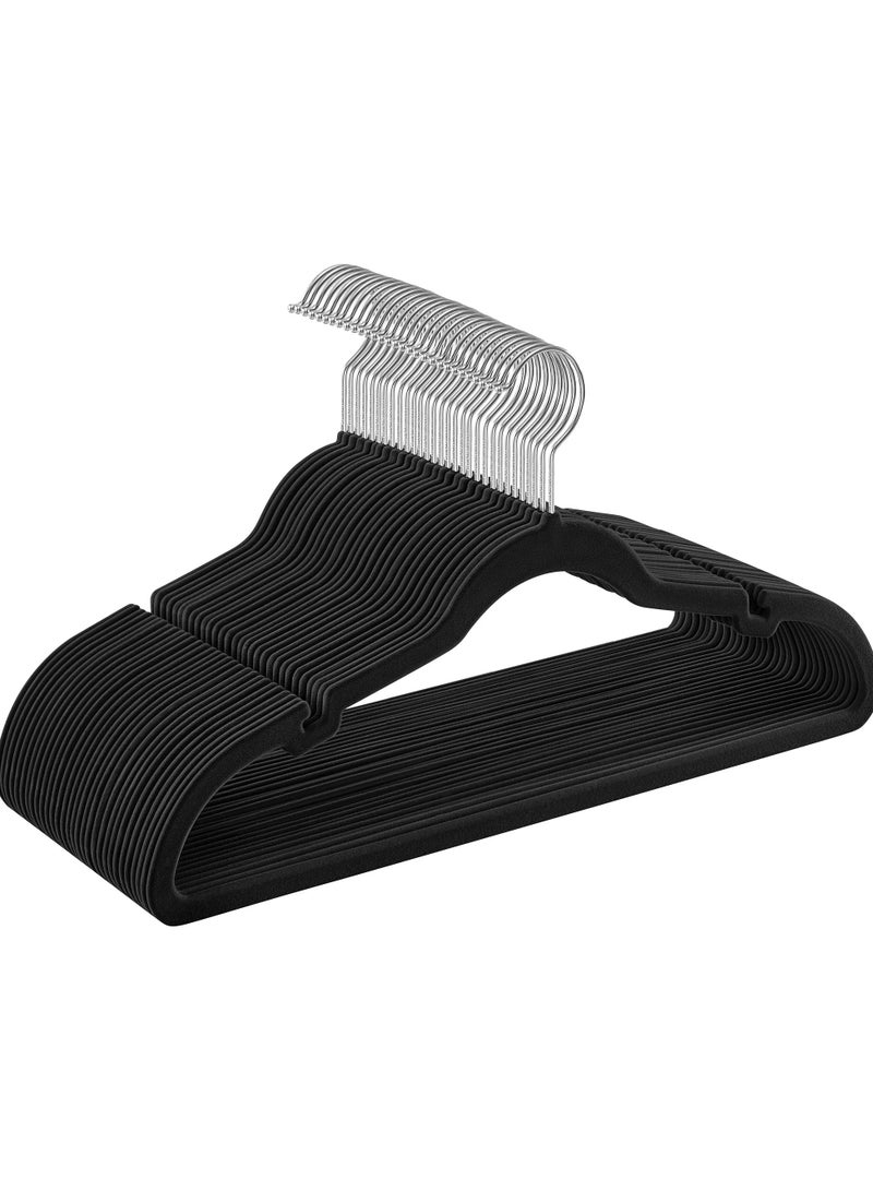 10-Piece Non-Slip Velvet Cloth Hanger Set Black - Image 1