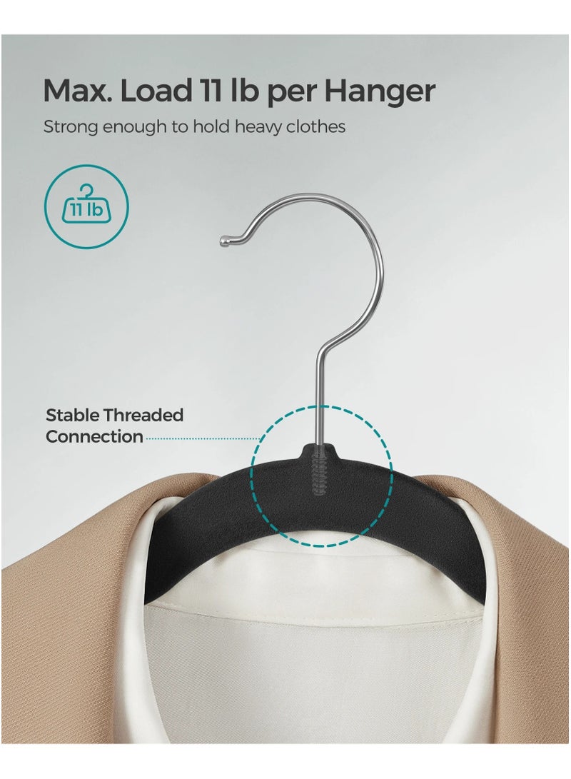 10-Piece Non-Slip Velvet Cloth Hanger Set Black - Image 2