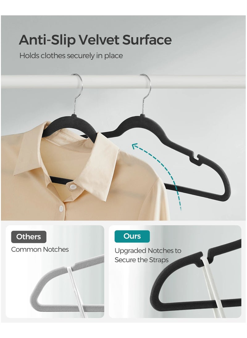 10-Piece Non-Slip Velvet Cloth Hanger Set Black - Image 3