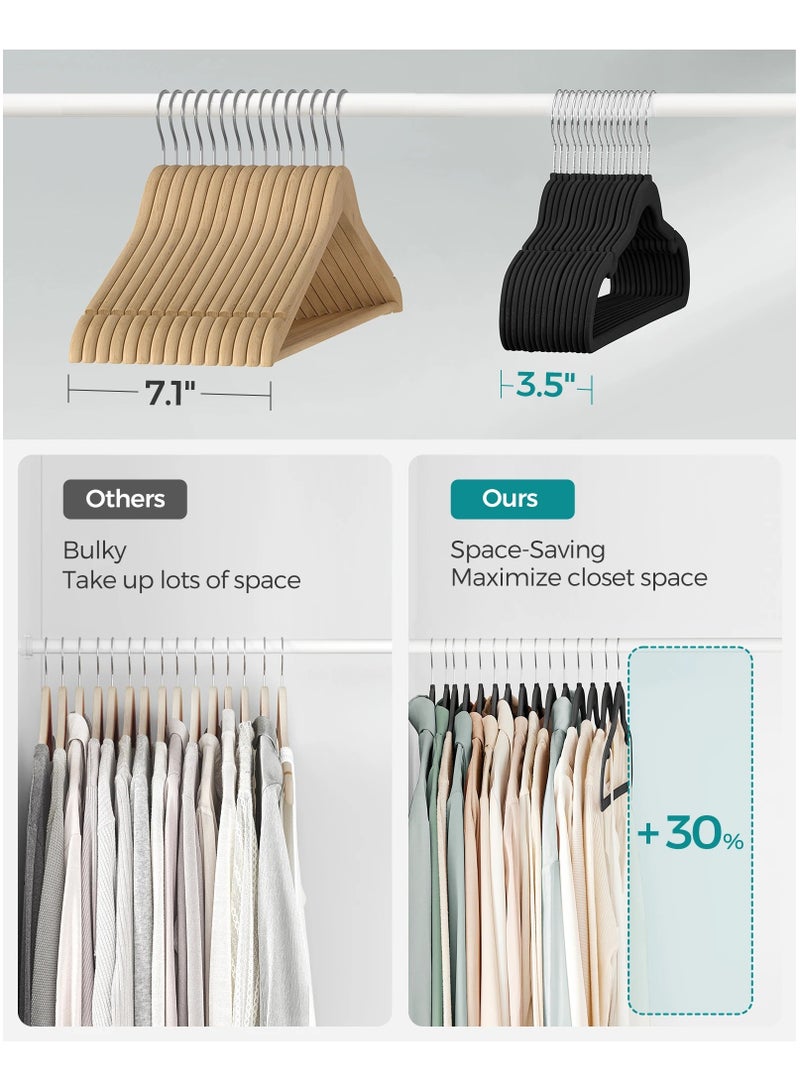 10-Piece Non-Slip Velvet Cloth Hanger Set Black - Image 4