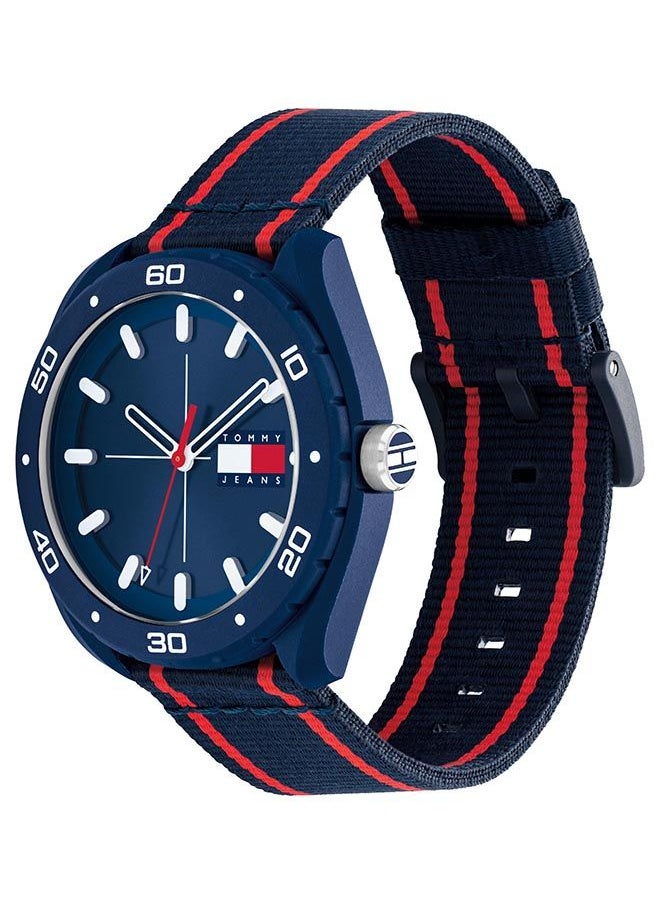 TOMMY HILFIGER - Men Analog Round Shape Nylon Wrist Watch 44 mm - Image 1