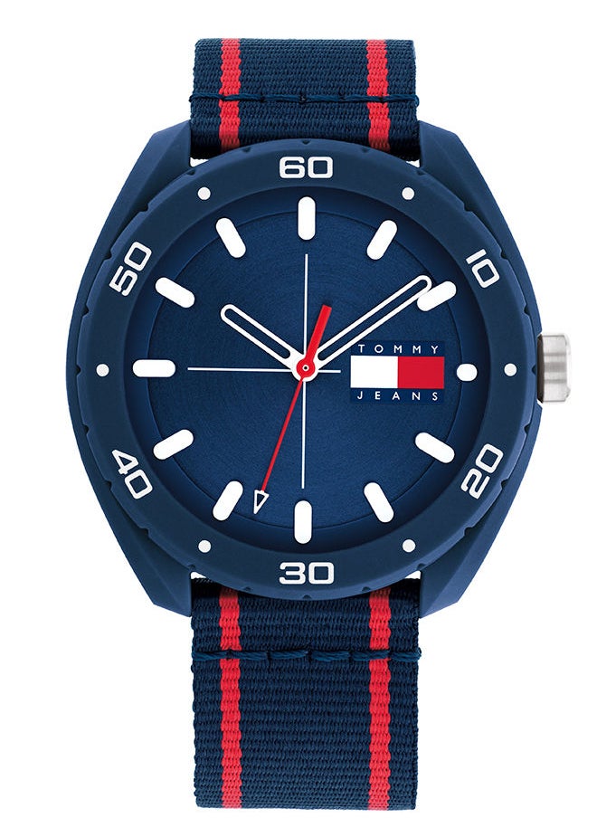 TOMMY HILFIGER - Men Analog Round Shape Nylon Wrist Watch 44 mm - Image 1