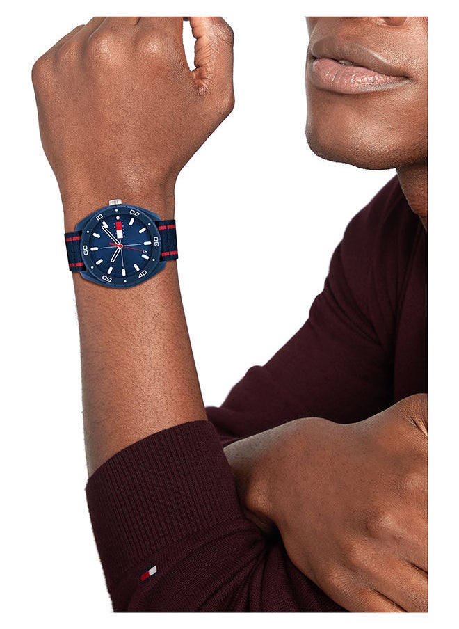 TOMMY HILFIGER - Men Analog Round Shape Nylon Wrist Watch 44 mm - Image 1
