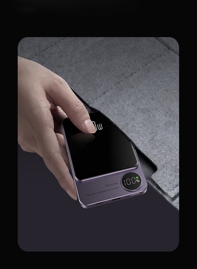 Magsafe Magnetic charging Bank 10000 MA ultra thin and convenient wireless fast charging back clip mobile power supply - Image 5