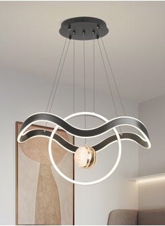 YATAI LIGHTING LED Dimmable Chandelier,One Head Modern Creative Pendant Light,105W White Wave Designed Adjustable 3-Color Temperature Acrylic Chandelier Chandelier 3000K-6000K  - Image 1