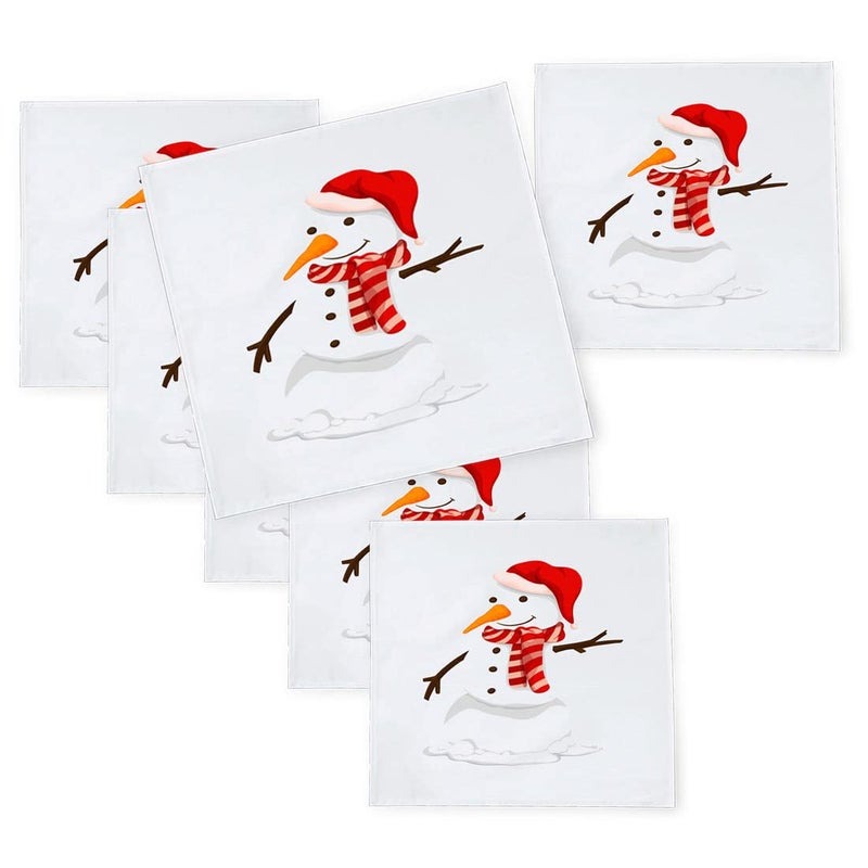 Khakee 6 Pcs Christmas Theme Silk Table Napkins 10x 10 for Xmas Decoration Christmas OrnamentsChristmas Giftxmas21615 - Image 1