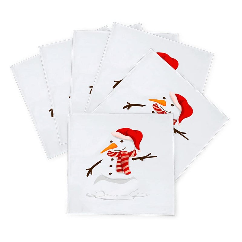 Khakee 6 Pcs Christmas Theme Silk Table Napkins 10x 10 for Xmas Decoration Christmas OrnamentsChristmas Giftxmas21615 - Image 2