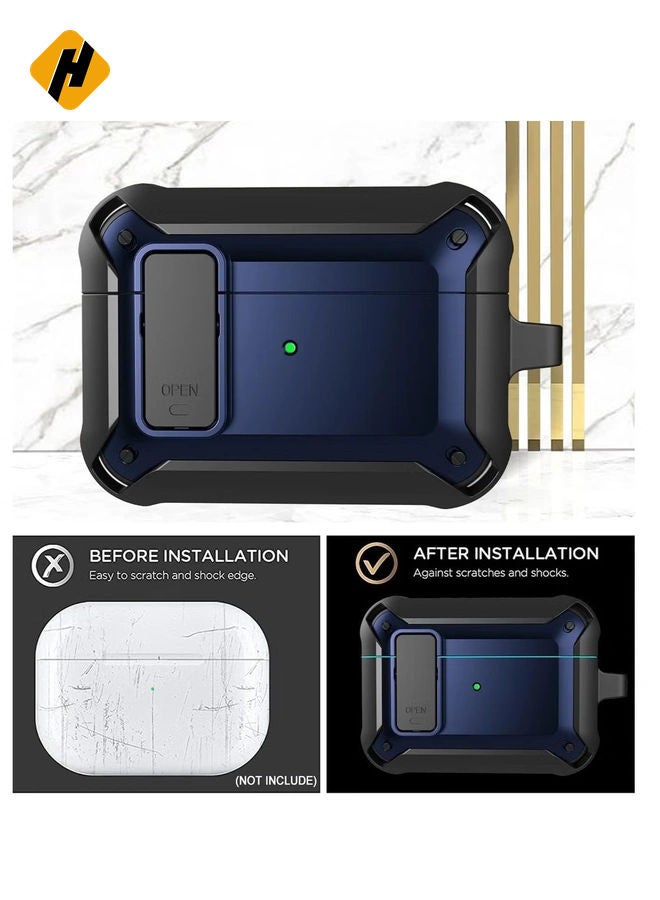 Upgraded [Secure Lock] Armor Airpod Pro Case, [Secure Lock] Shockproof AirPods Pro Cover Cool iPod Pro Case Designed for Apple Air Pod Wireless Pro Cases for Men Women