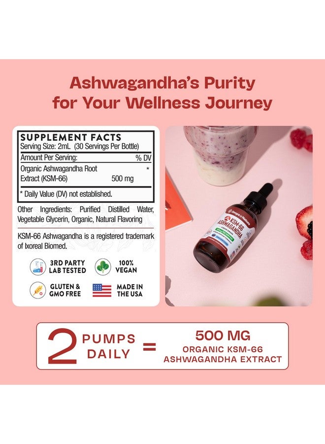 Drops of Nature Ashwagandha KSM 66 Liquid Drops - Vegan, GMO Free, Fast Absorbing Form - Ashwagandha Supplement for Daily Wellness Support - Promotes Focus and Clarity - Supports Daily Vitality (Mixed Berry, 60ml) - Image 5