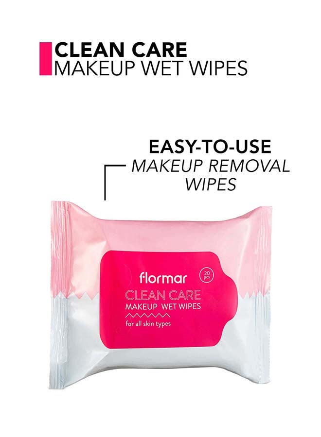 flormar Clean Care Wet Wipes Pack Of 20 White - Image 2